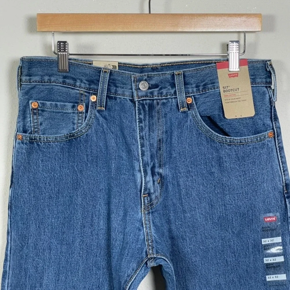 Levi's 517 Bootcut Jeans Mens 32x32 Blue Cotton Denim Medium Wash Western Cowboy